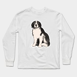 Vintage sad Saint Bernard dog Long Sleeve T-Shirt